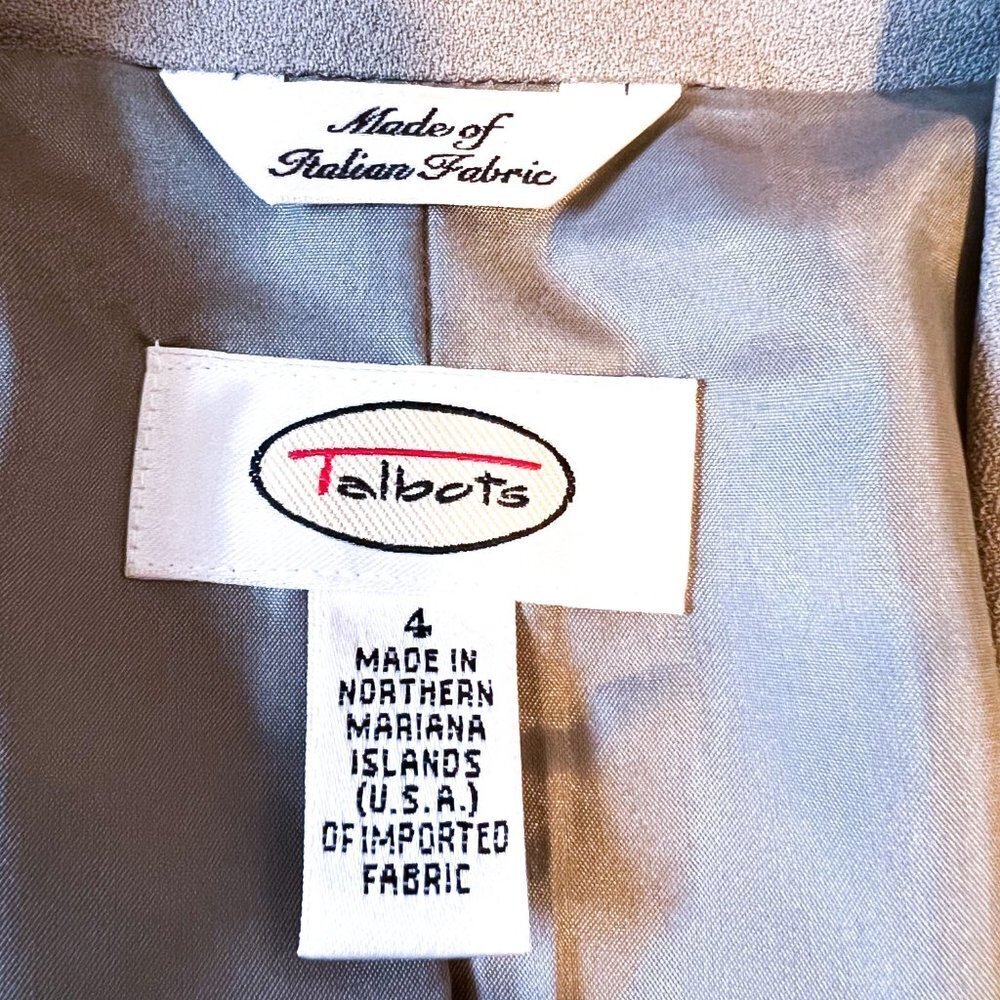 Vintage Talbots Classic Fitted Tan/Beige BlazerJacket Size 4 - Picture 6 of 11